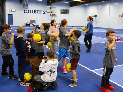 youth basketball water break
