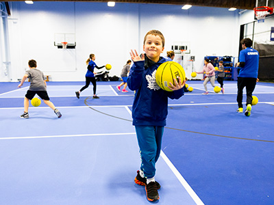 high energy young basketball player